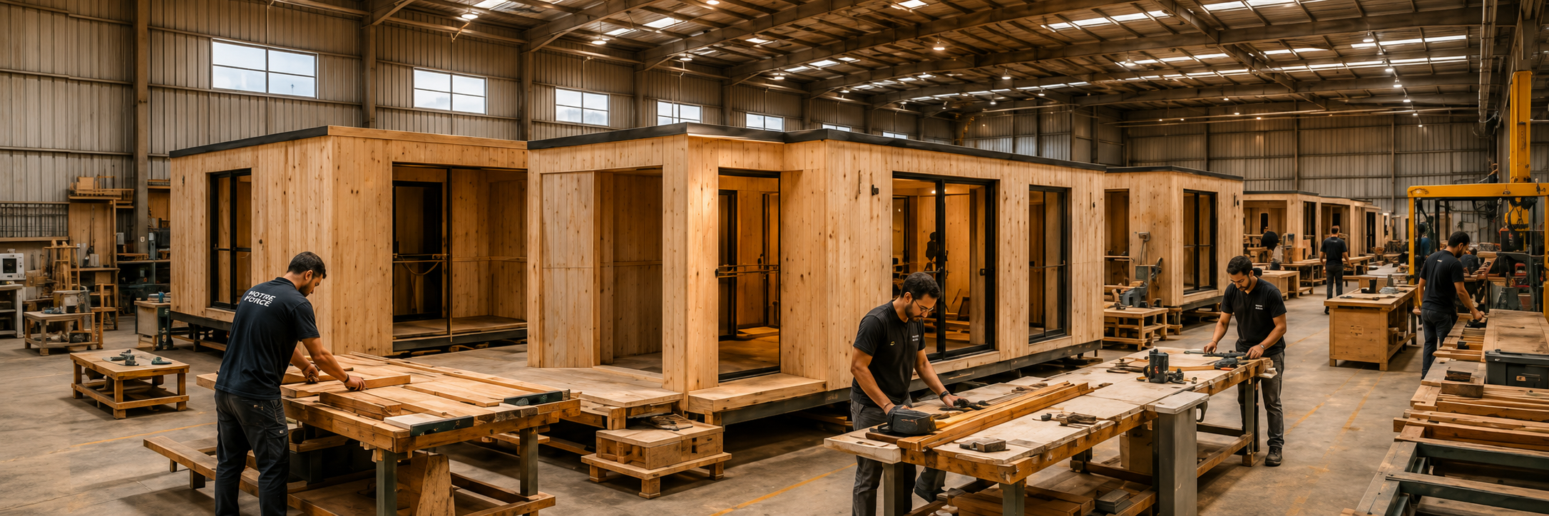 Atelier de fabrication de maisons modulaires au Maroc